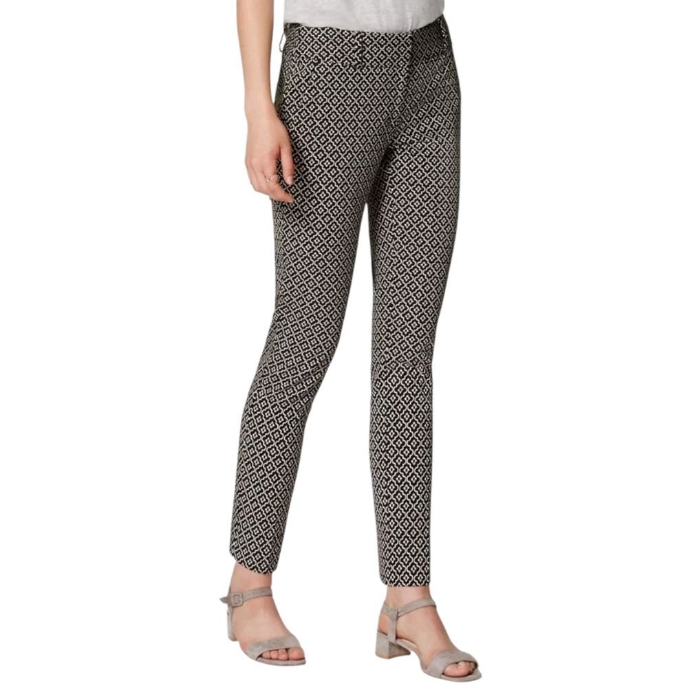Ann Taylor LOFT Tiled Print Skinny Ankle Pants Marisa Fit Size 14